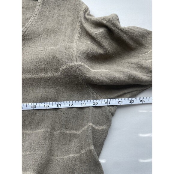 Focus USA Linen Maxi Size Medium Pocket Dress Lagenlook Modest Neutral Hippie - Picture 7 of 8